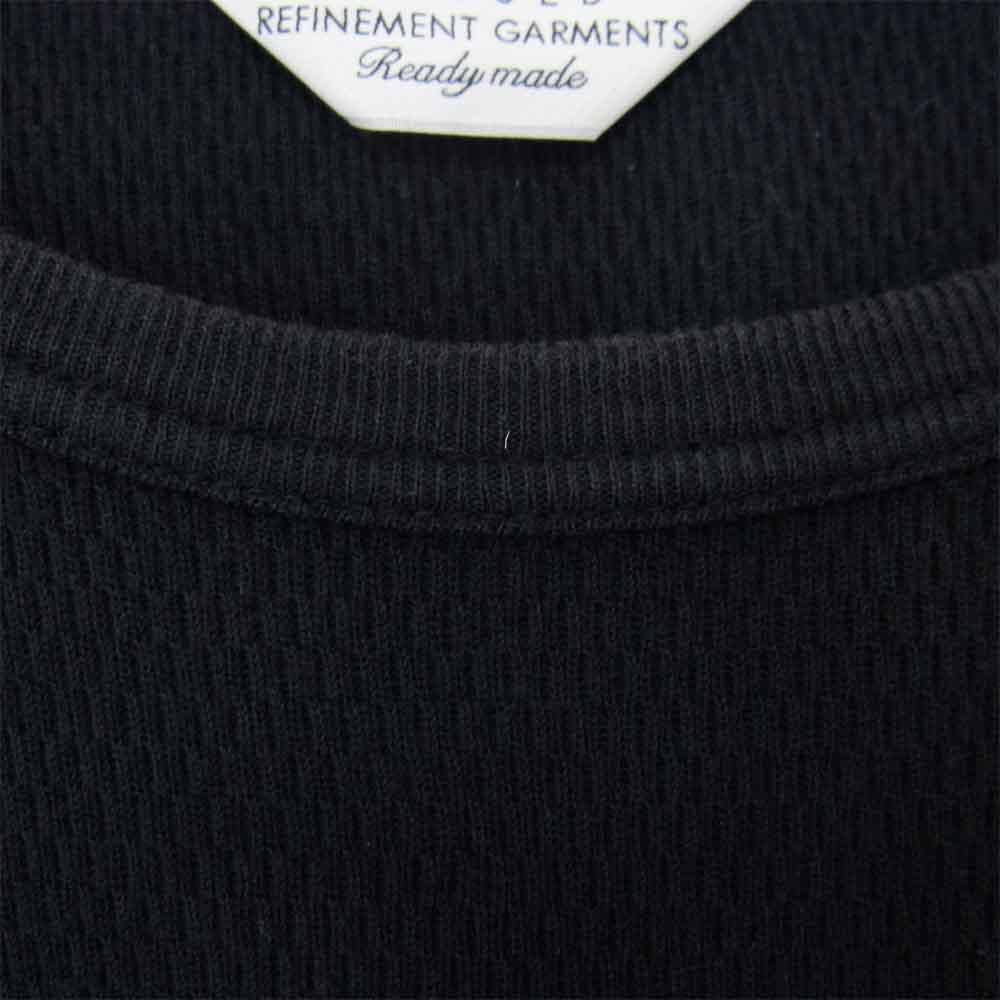 UNUSED アンユーズド US1165 Cotton and Cashmere long-Sleeve Honeyconb Mesh T-Shirt カシミヤ混 長袖 サーマル カットソー ネイビー系 1【中古】