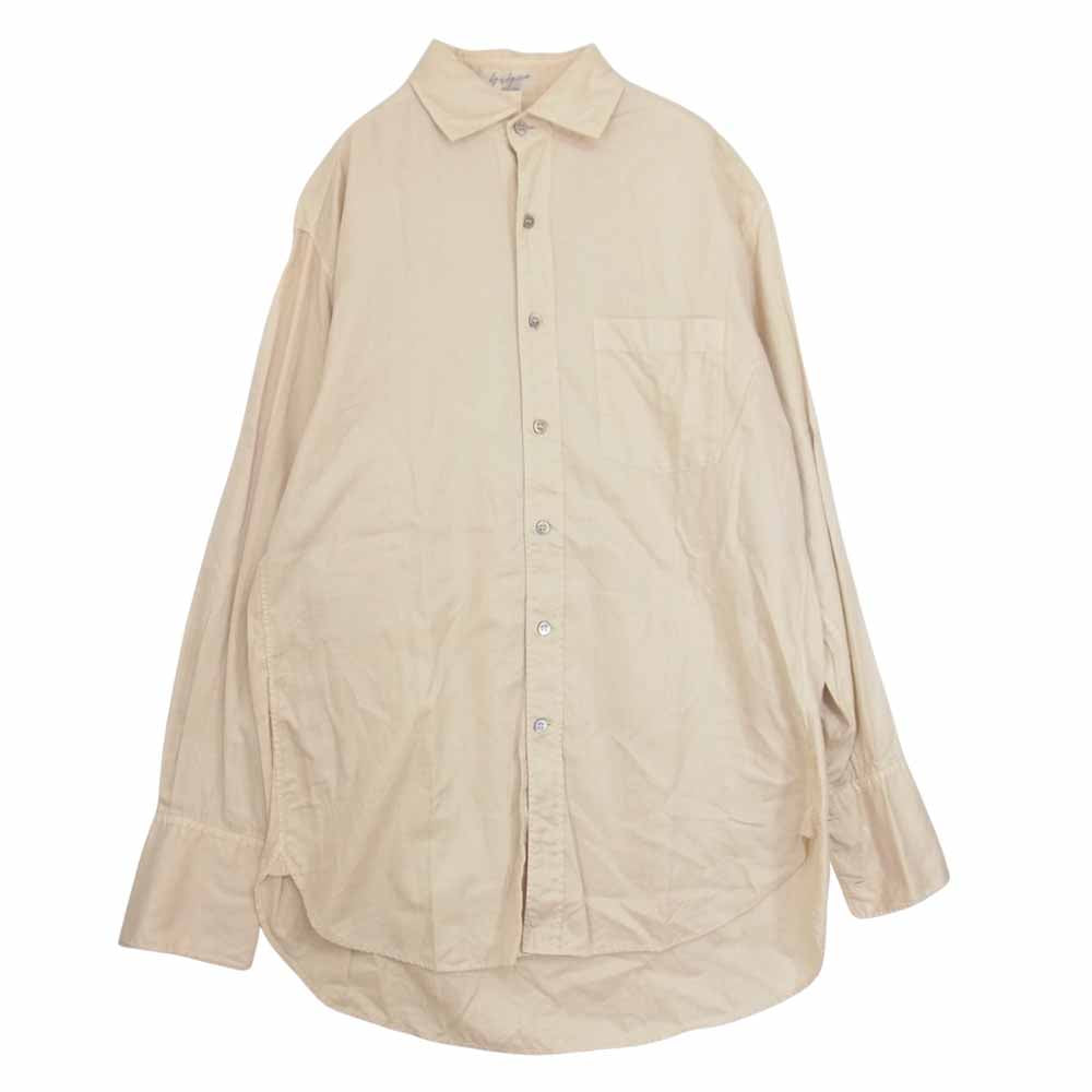 Yohji Yamamoto ヨウジヤマモト POUR HOMME プールオム ダブルカフス オーバーサイズ 長袖 シャツ ベージュ系 サイズ表記無【中古】
