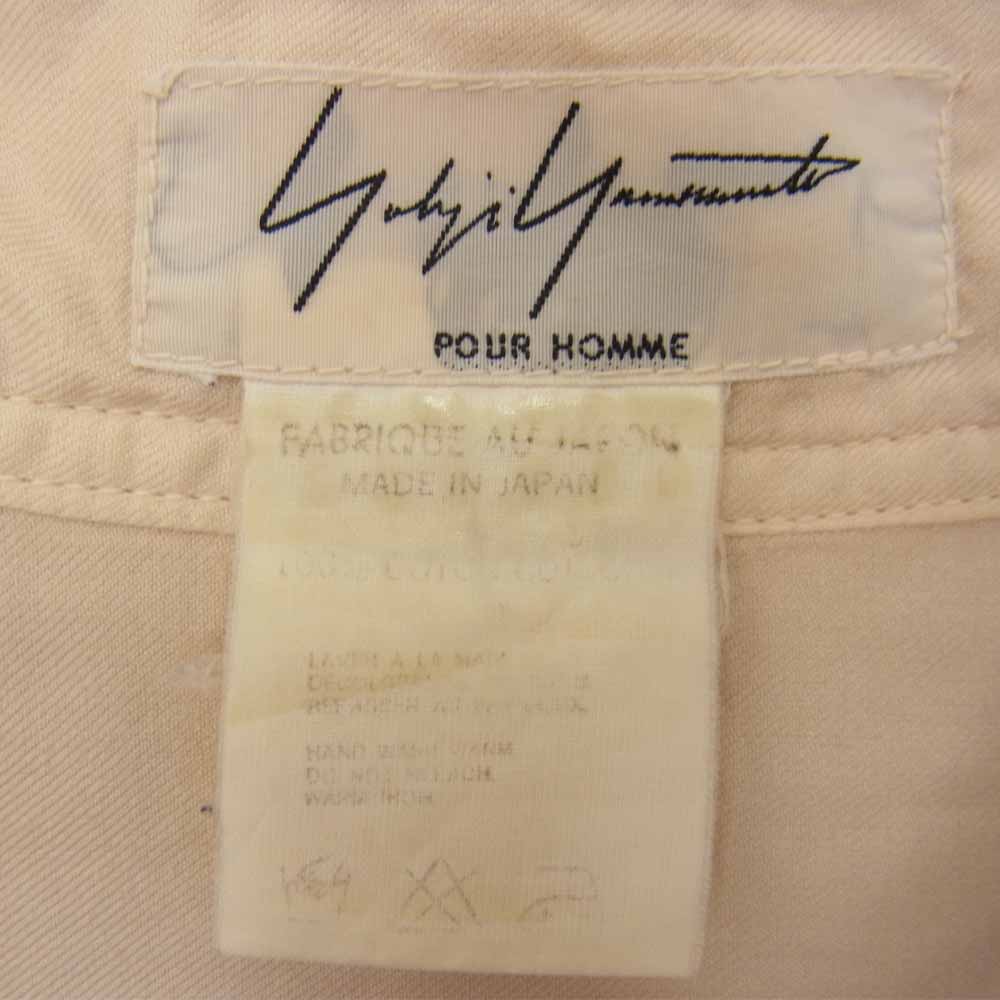 Yohji Yamamoto ヨウジヤマモト POUR HOMME プールオム ダブルカフス オーバーサイズ 長袖 シャツ ベージュ系 サイズ表記無【中古】