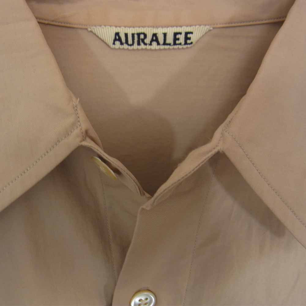 AURALEE オーラリー 19AW A9AS02TN WASHED FINX TWILL BIG SHIRTS ウォッシュドフィンクス ツイル ビッグ シャツ ベージュ系 3【中古】