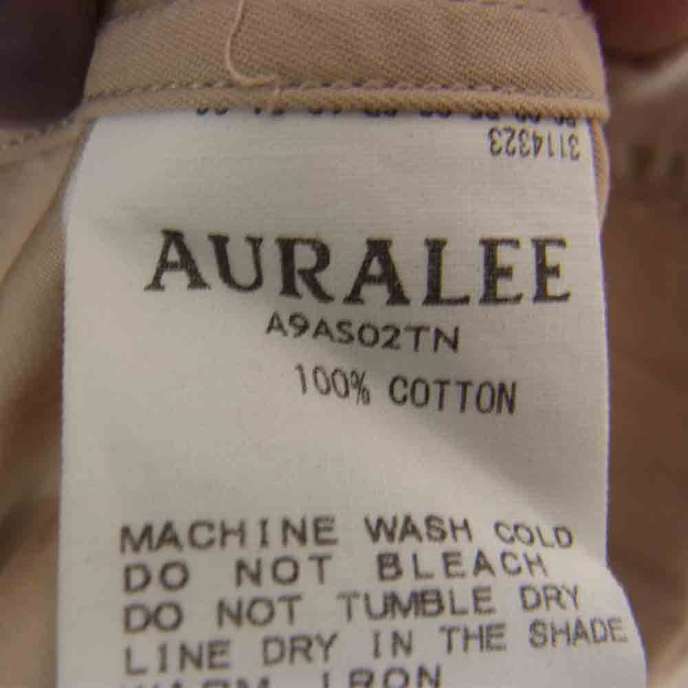 AURALEE オーラリー 19AW A9AS02TN WASHED FINX TWILL BIG SHIRTS ウォッシュドフィンクス ツイル ビッグ シャツ ベージュ系 3【中古】