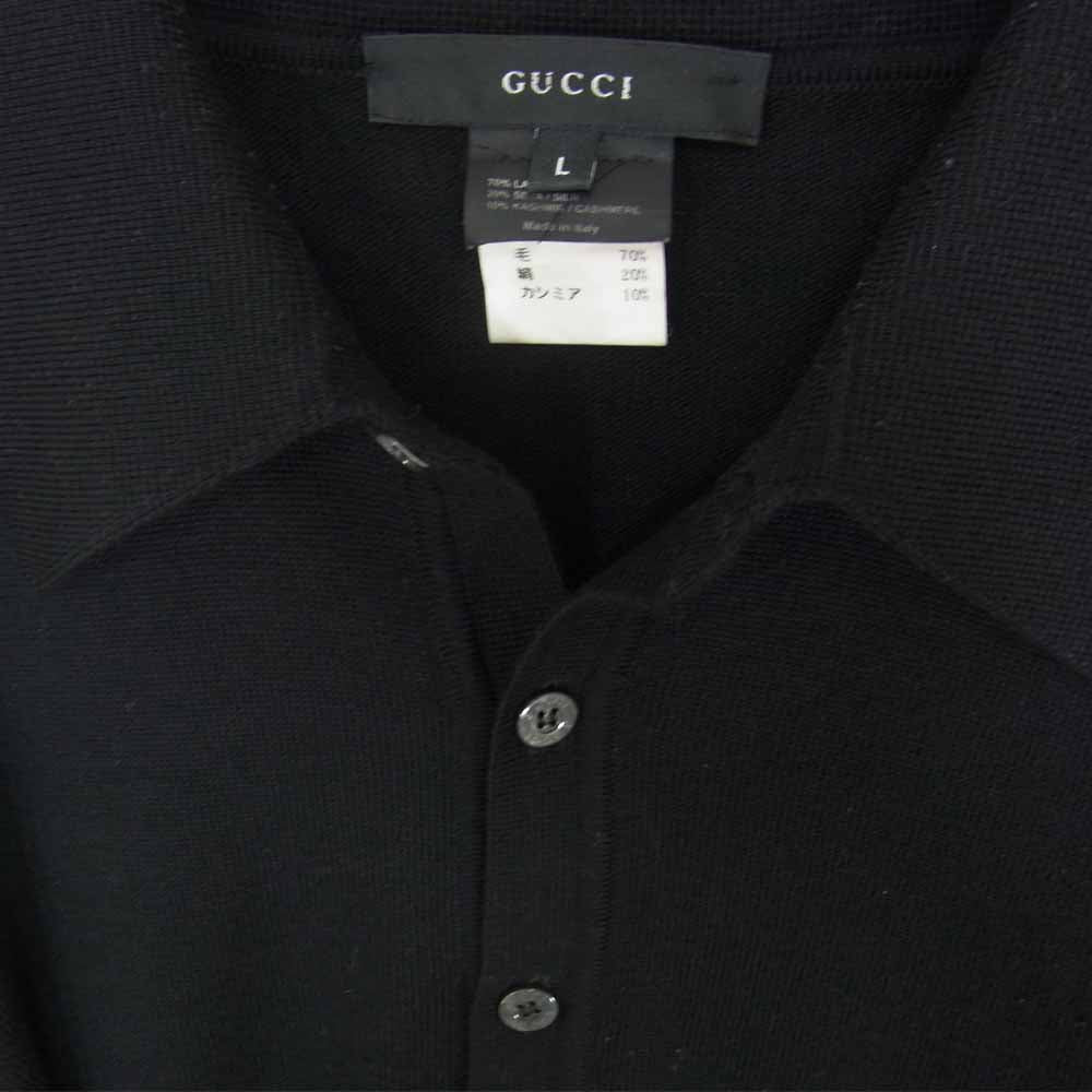 GUCCI グッチ 536-5358-1979 国内正規品 カシミヤ混 ニット ポロ セーター ブラック系 L【中古】