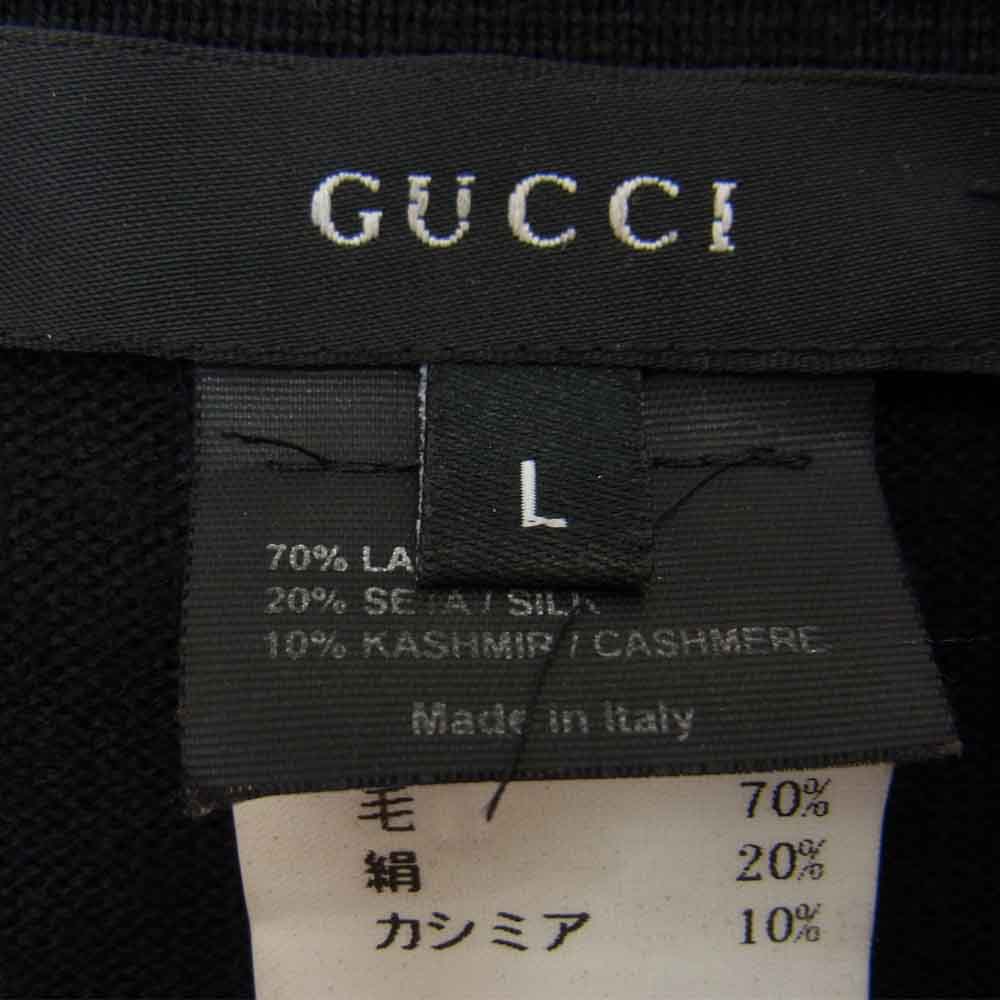 GUCCI グッチ 536-5358-1979 国内正規品 カシミヤ混 ニット ポロ セーター ブラック系 L【中古】