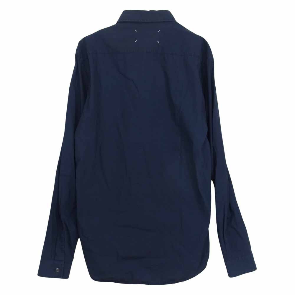 MAISON MARGIELA メゾンマルジェラ 16AW S50DL0292 S38778 10ライン レギュラーカラー 長袖 シャツ ネイビー系 40【中古】