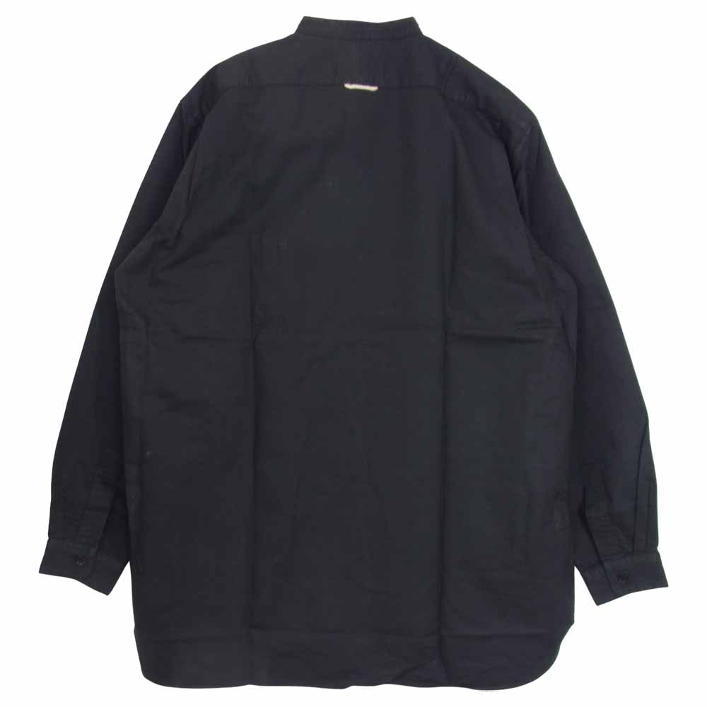 YAECA ヤエカ 48156 BUTTON SHIRT STAND COLLAR LONG スタンドカラー 長袖 ロング シャツ ブラック系 L【中古】