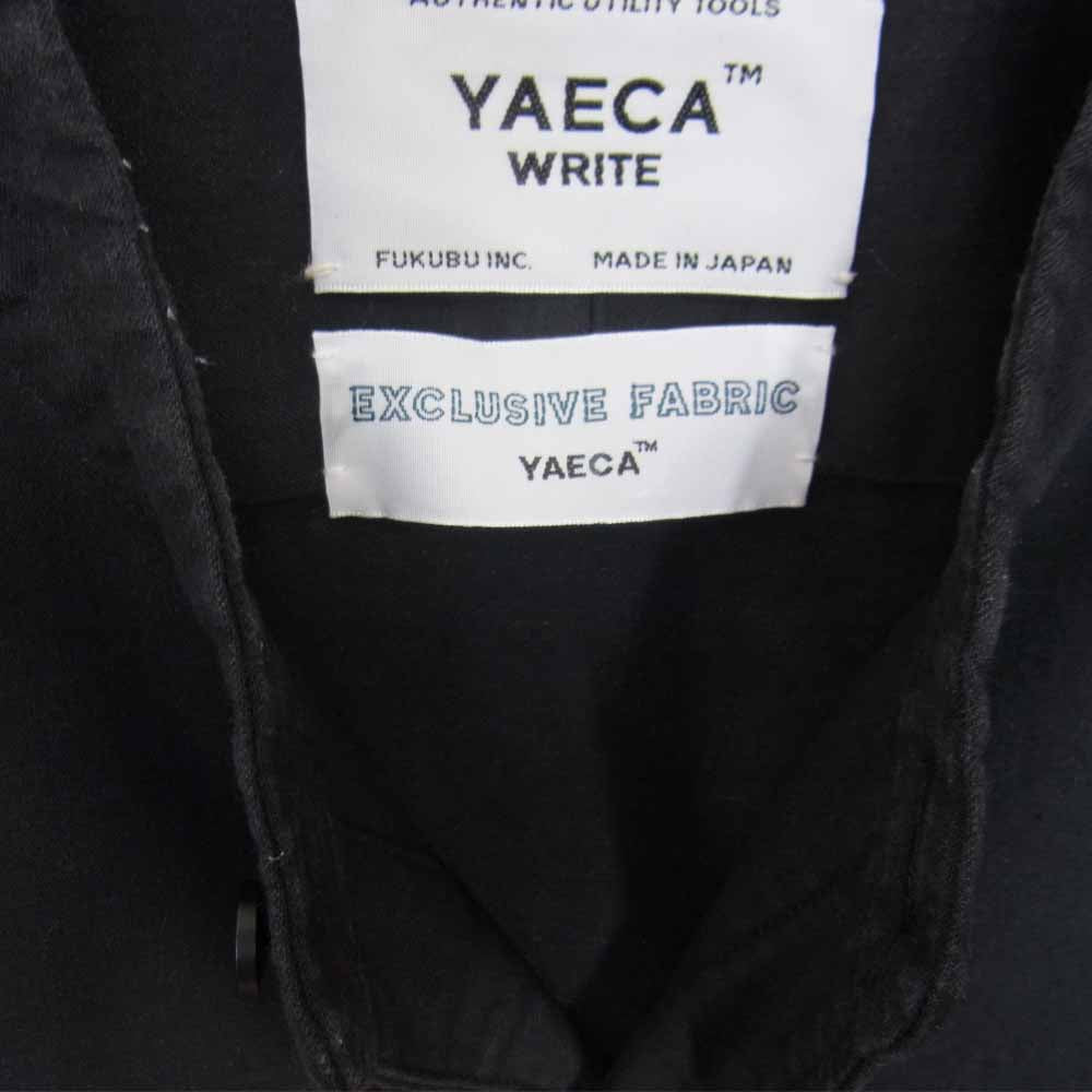 YAECA ヤエカ 48156 BUTTON SHIRT STAND COLLAR LONG スタンドカラー 長袖 ロング シャツ ブラック系 L【中古】