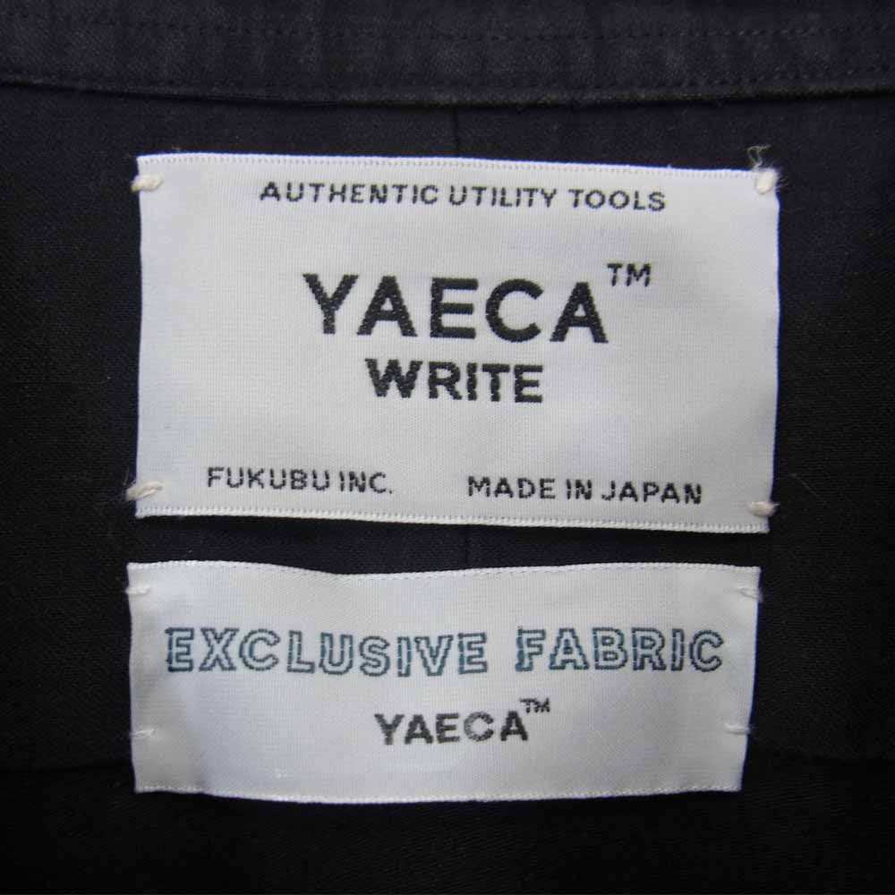 YAECA ヤエカ 48156 BUTTON SHIRT STAND COLLAR LONG スタンドカラー 長袖 ロング シャツ ブラック系 L【中古】