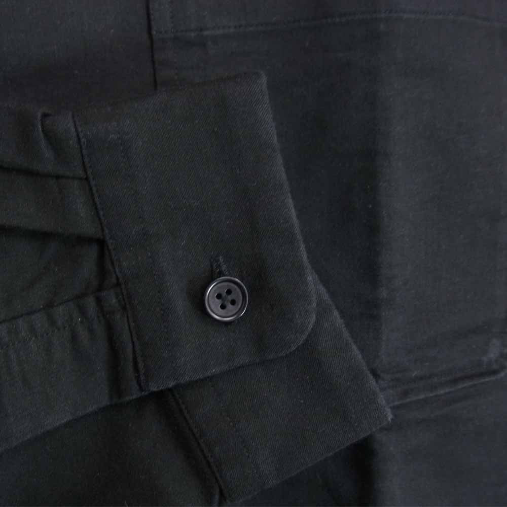 YAECA ヤエカ 48156 BUTTON SHIRT STAND COLLAR LONG スタンドカラー 長袖 ロング シャツ ブラック系 L【中古】