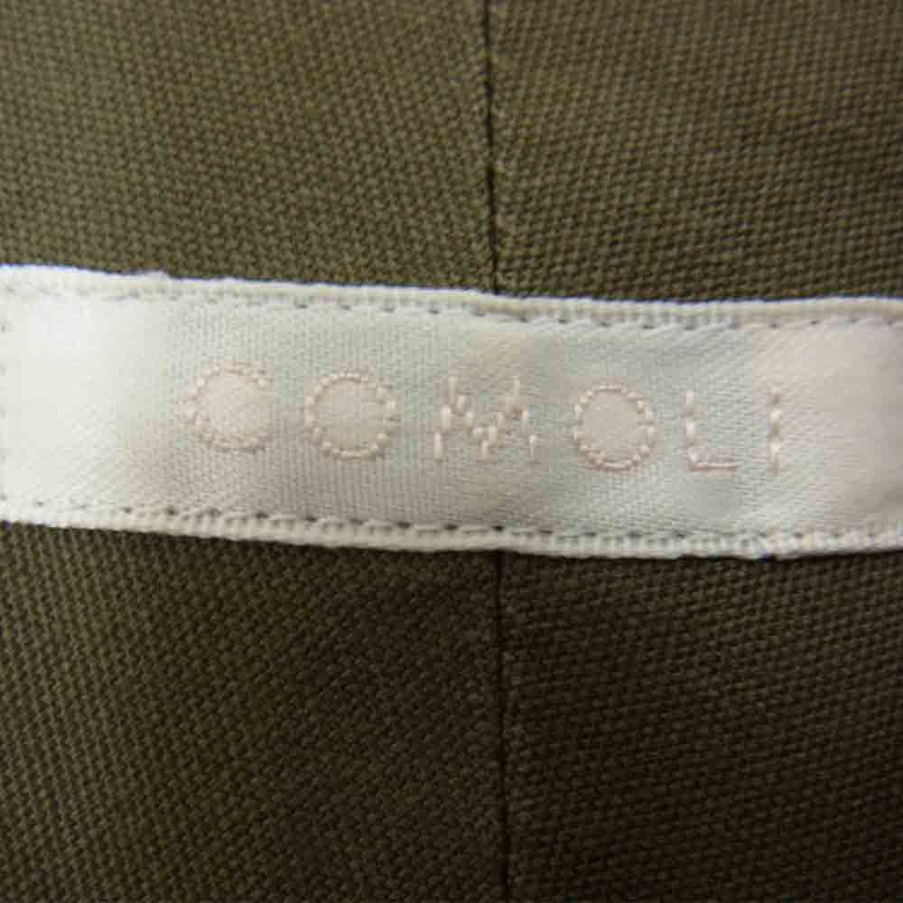 COMOLI コモリ 17AW L03-02006 Band color shirt バンドカラー プルオーバー 長袖 シャツ カーキ系 3【中古】