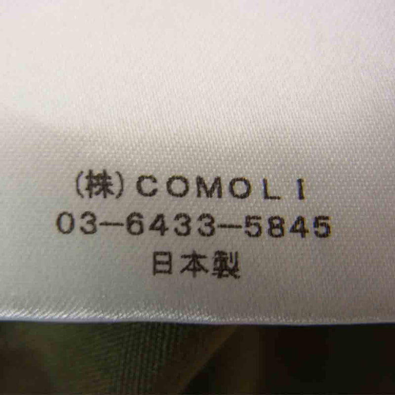 COMOLI コモリ 17AW L03-02006 Band color shirt バンドカラー プルオーバー 長袖 シャツ カーキ系 3【中古】
