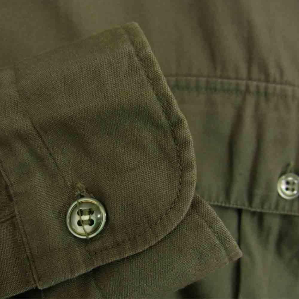 COMOLI コモリ 17AW L03-02006 Band color shirt バンドカラー プルオーバー 長袖 シャツ カーキ系 3【中古】