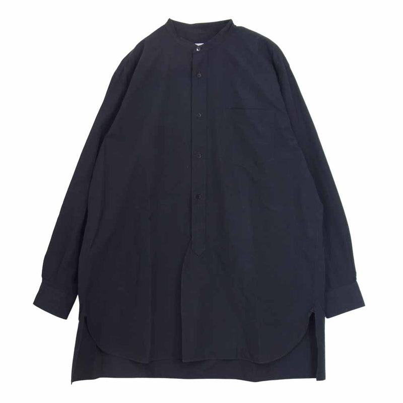 COMOLI コモリ 19AW Q03-02002 Band color shirt バンドカラー 長袖 シャツ ブラック系 3【中古】