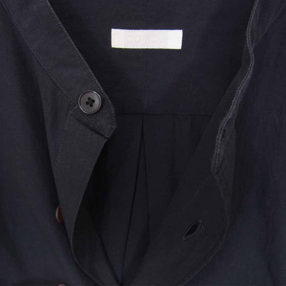 COMOLI コモリ 19AW Q03-02002 Band color shirt バンドカラー 長袖 シャツ ブラック系 3【中古】