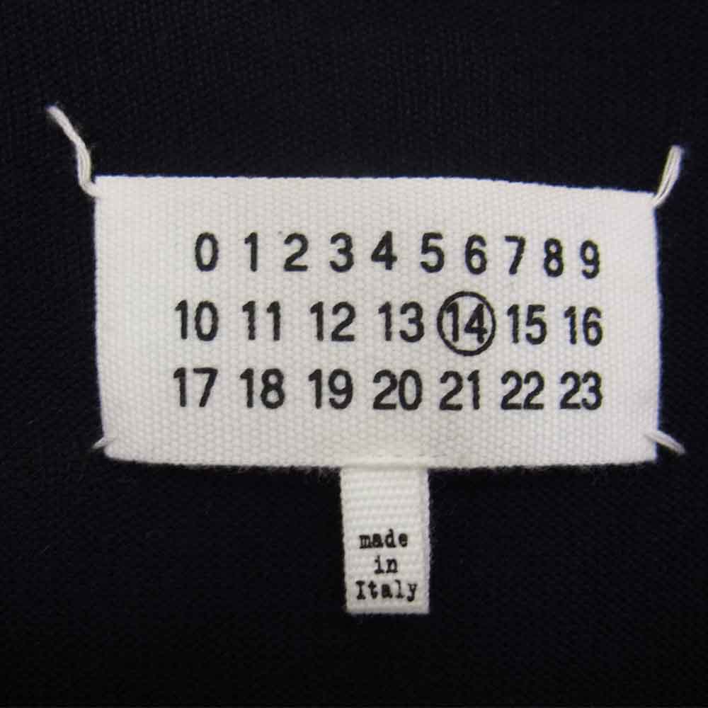 MAISON MARGIELA メゾンマルジェラ 15SS S30HA0801 S15237 14ライン レザーエルボーパッチ カーディガン ネイビー系 M【中古】