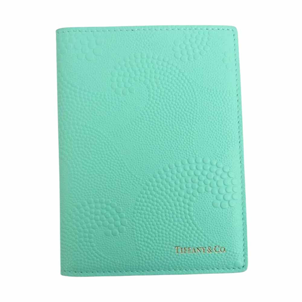 TIFFANY&Co. ティファニー ティファニーブルー エンボスレザー パスポート ケース ティファニーブルー【美品】【中古】