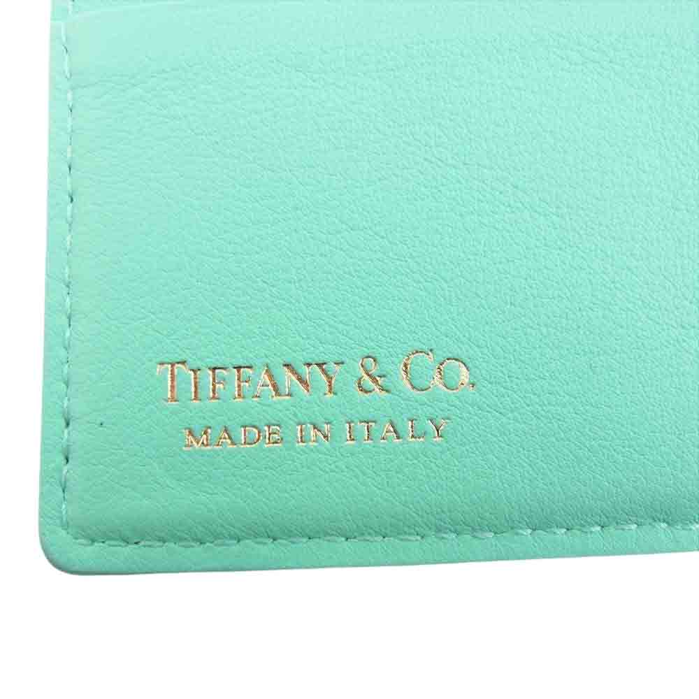 TIFFANY&Co. ティファニー ティファニーブルー エンボスレザー パスポート ケース ティファニーブルー【美品】【中古】