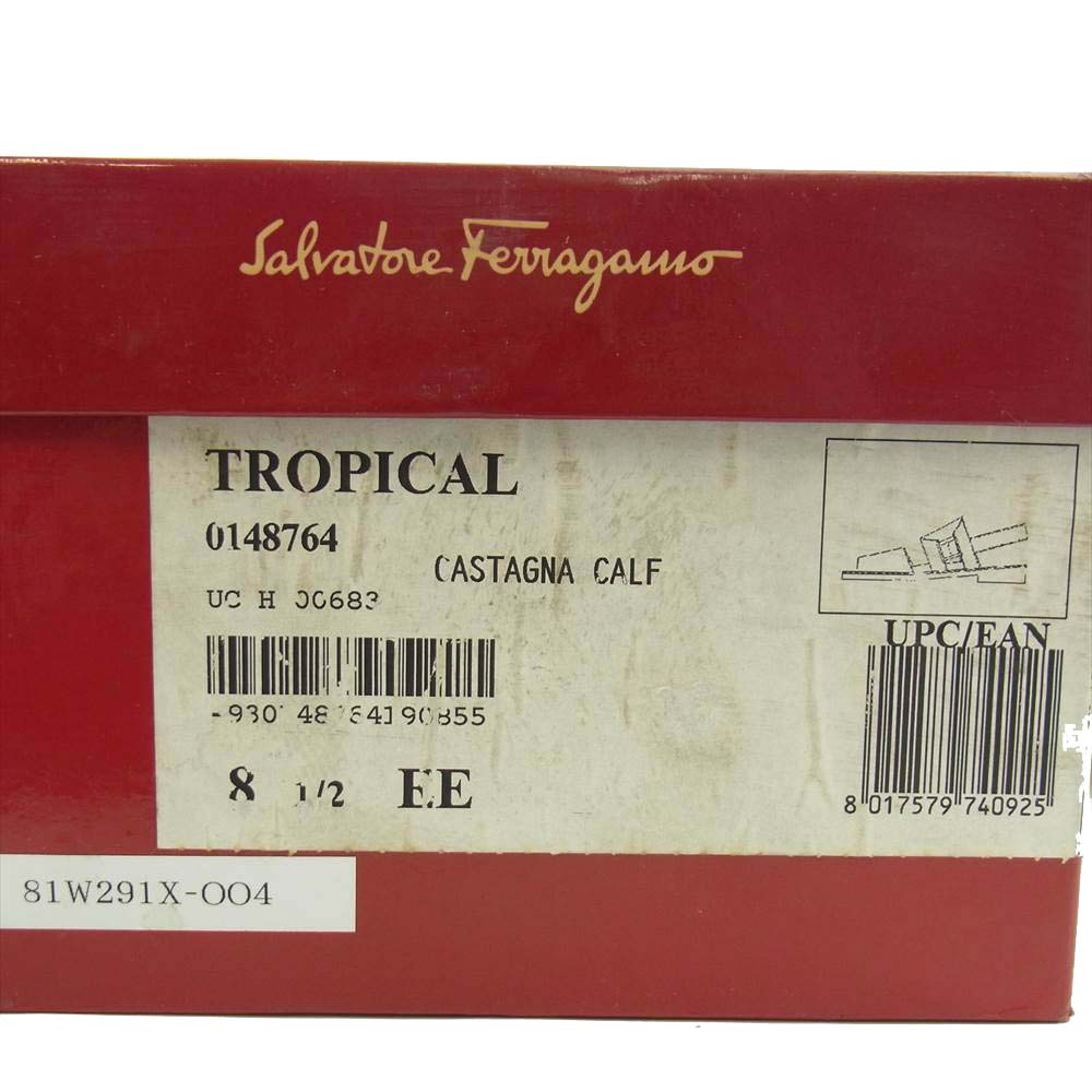 Salvatore Ferragamo サルヴァトーレフェラガモ 00683 TROPICAL トロピカル レザー サンダル ブラウン系 8.5 EE【中古】