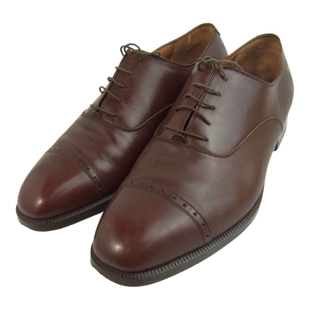 Salvatore Ferragamo サルヴァトーレフェラガモ 09555 ENZO パンチドキャップトゥ レースアップシューズ ブラウン系 9 2E【中古】