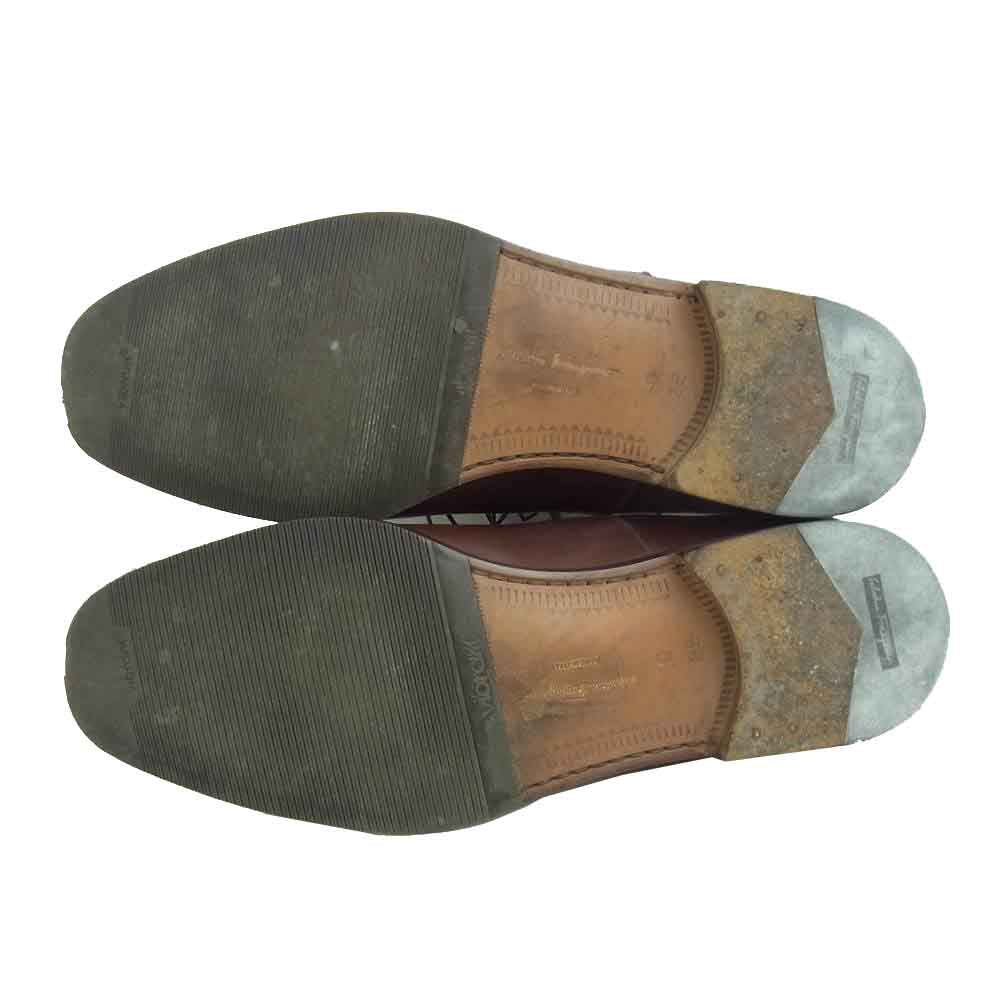 Salvatore Ferragamo サルヴァトーレフェラガモ 09555 ENZO パンチドキャップトゥ レースアップシューズ ブラウン系 9 2E【中古】