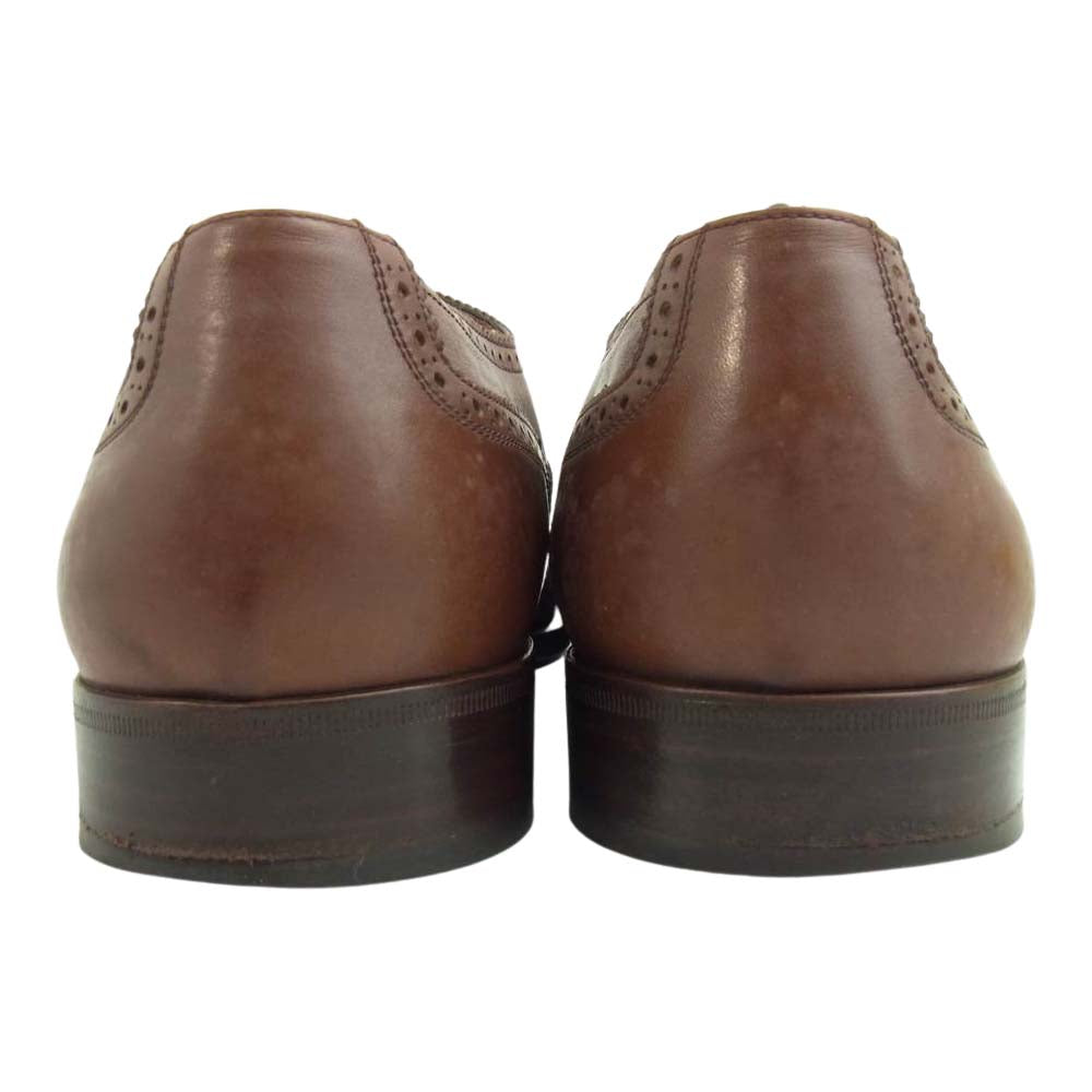 Salvatore Ferragamo サルヴァトーレフェラガモ 10024 ANDREA セミブローグ シューズ ライトブラウン系 9　2E【中古】