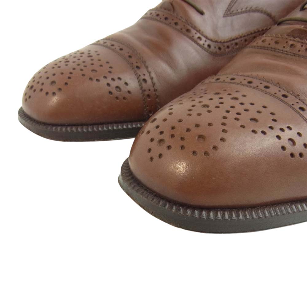 Salvatore Ferragamo サルヴァトーレフェラガモ 10024 ANDREA セミブローグ シューズ ライトブラウン系 9　2E【中古】