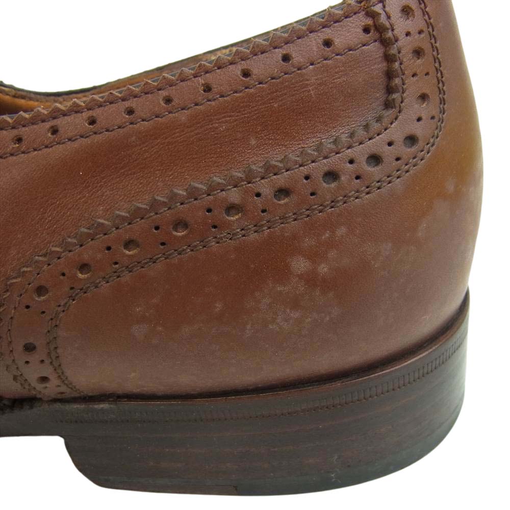 Salvatore Ferragamo サルヴァトーレフェラガモ 10024 ANDREA セミブローグ シューズ ライトブラウン系 9　2E【中古】