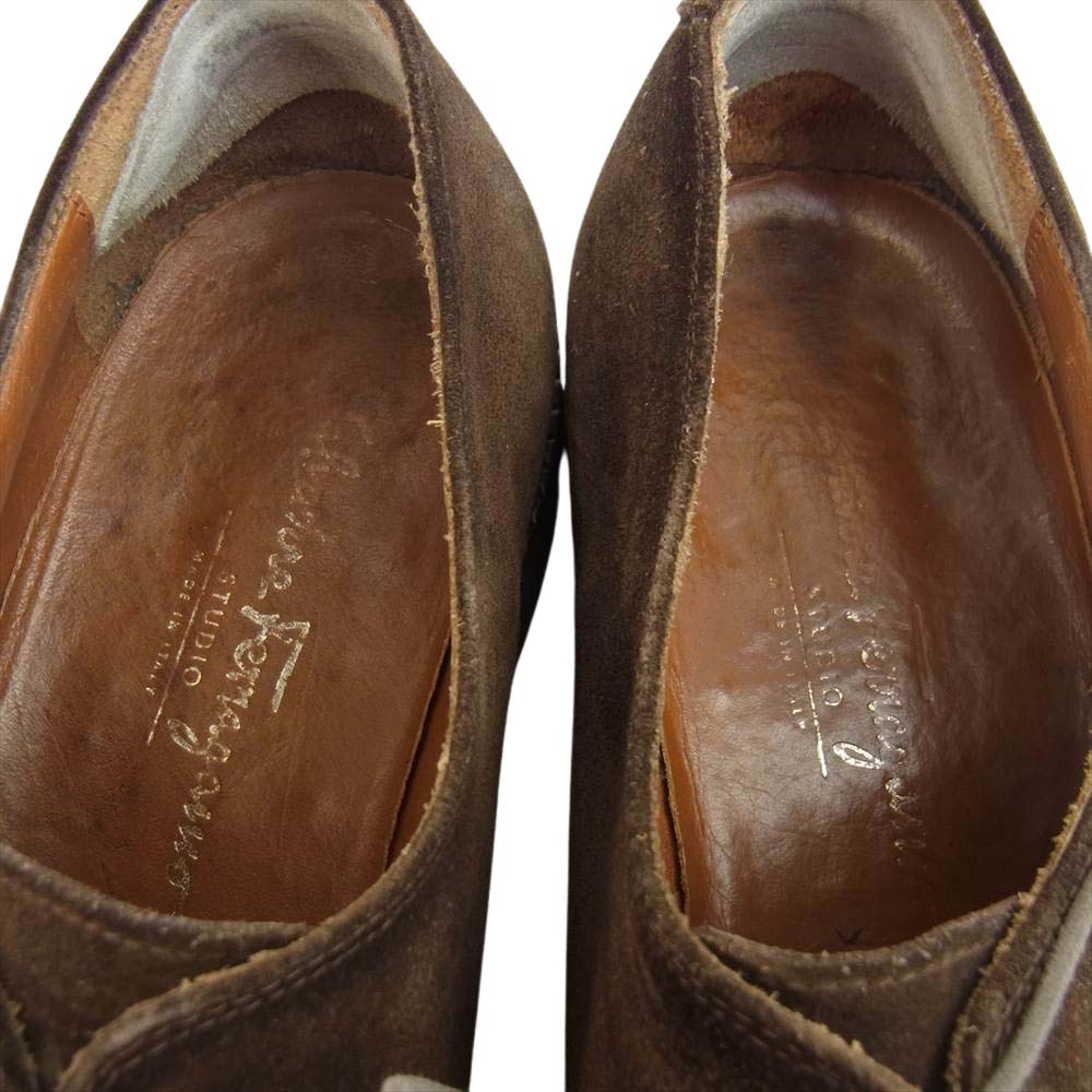 Salvatore Ferragamo サルヴァトーレフェラガモ 12449 DESERT デザート プレーントゥ スエード シューズ ダークブラウン系 9　2E【中古】