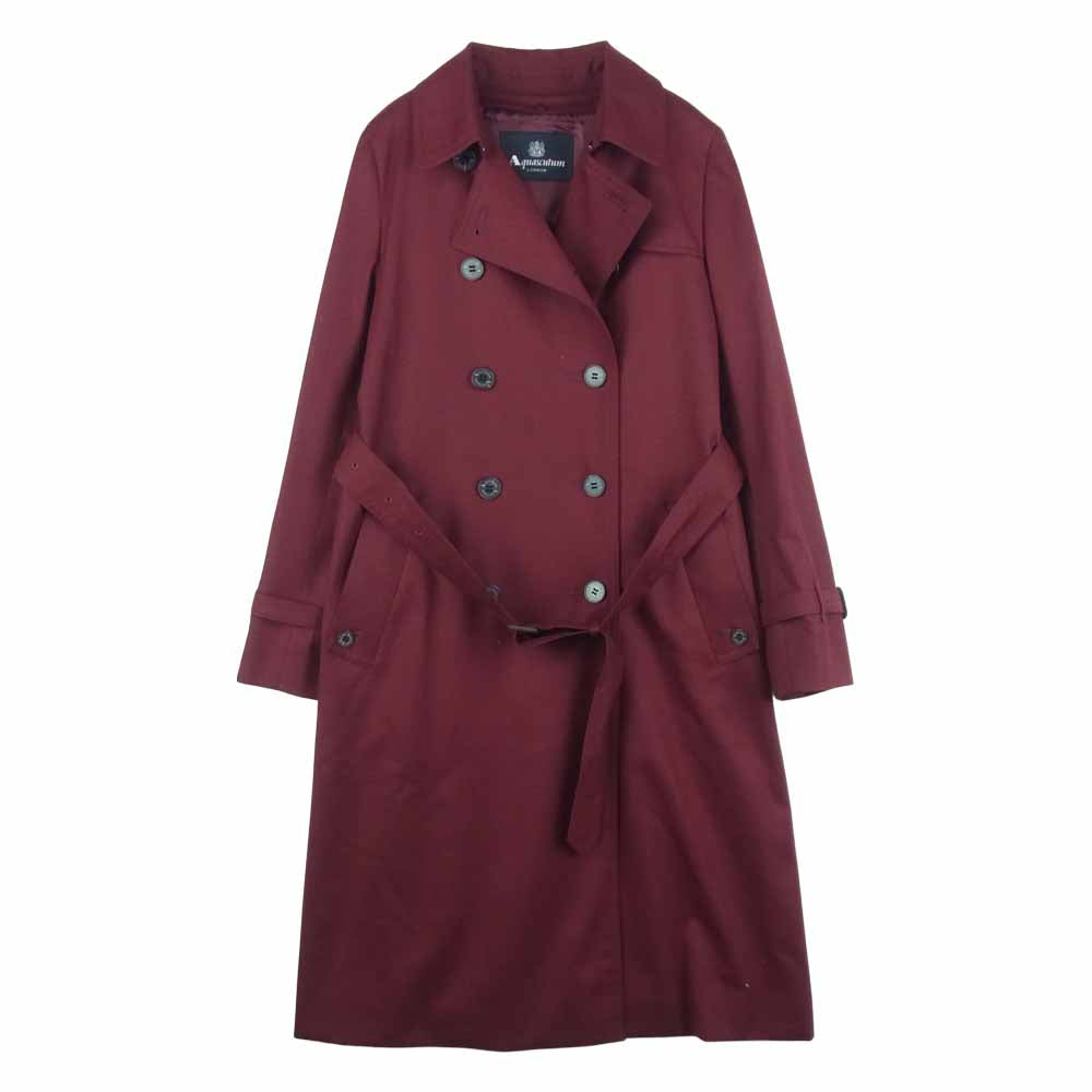 Aquascutum アクアスキュータム LONDON 5006450250-78 Loro Piana ロロピアーナウール生地使用 ウールライナー付 トレンチコート ワインレッド系【美品】【中古】