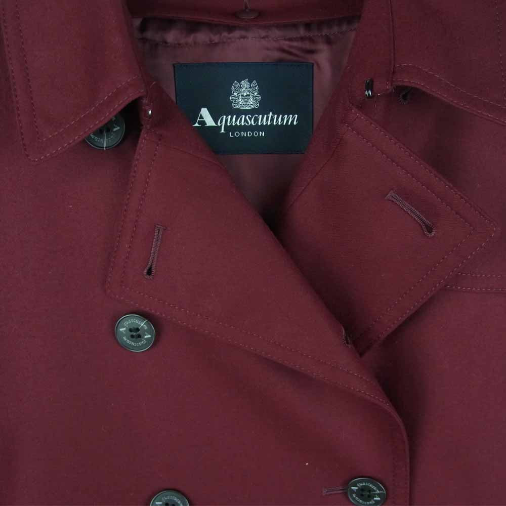 Aquascutum アクアスキュータム LONDON 5006450250-78 Loro Piana ロロピアーナウール生地使用 ウールライナー付 トレンチコート ワインレッド系【美品】【中古】