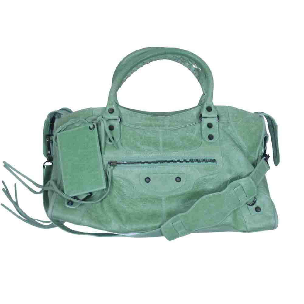BALENCIAGA バレンシアガ 168028 D94JT 3903 国内正規品 ザ パートタイム  2way ショルダー ハンドバッグ ライトグリーン系【中古】