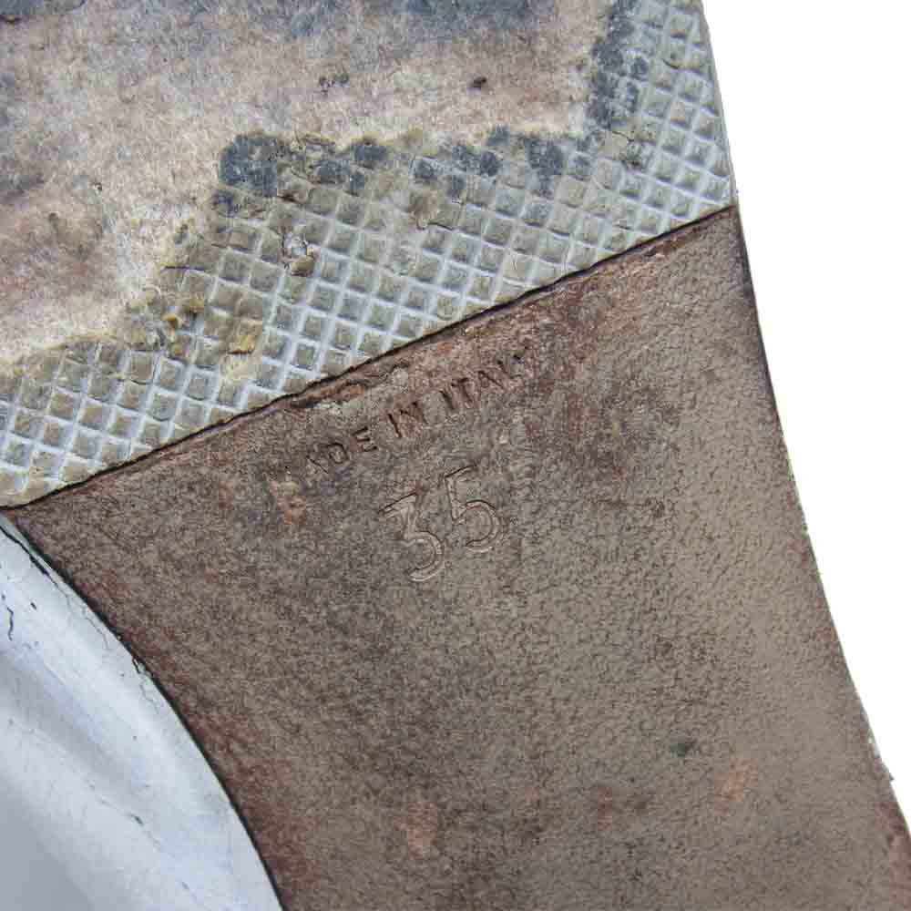 MAISON MARTIN MARGIELA メゾンマルタンマルジェラ 02Z081-510 0ライン 初期レディースコレクションライン TABI PL. CUIR 10 BLANC 足袋 タビ ペイント ペンキ加工 レザー ショート ブーツ レディース ホワイト系 35【中古】