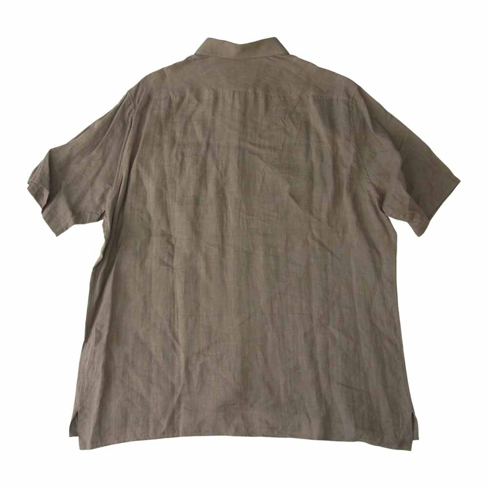HERMES エルメス 国内正規品 リネン 半袖 シャツ カーキ系 44【中古】