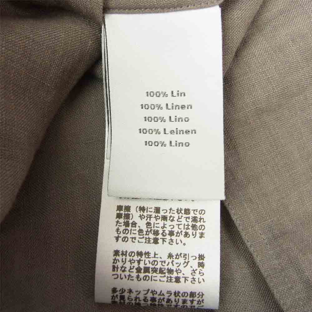HERMES エルメス 国内正規品 リネン 半袖 シャツ カーキ系 44【中古】