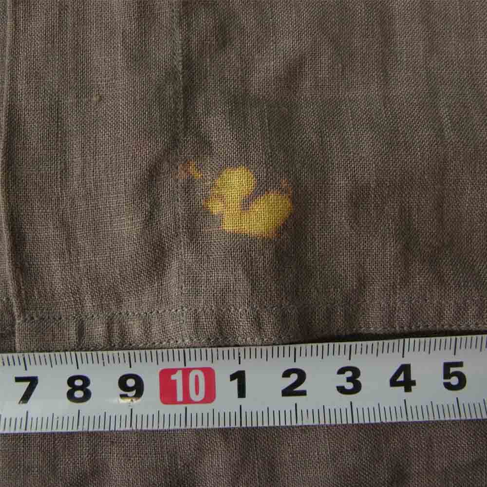 HERMES エルメス 国内正規品 リネン 半袖 シャツ カーキ系 44【中古】