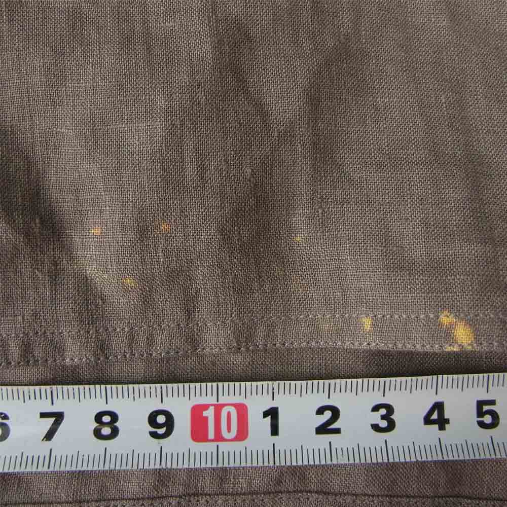 HERMES エルメス 国内正規品 リネン 半袖 シャツ カーキ系 44【中古】