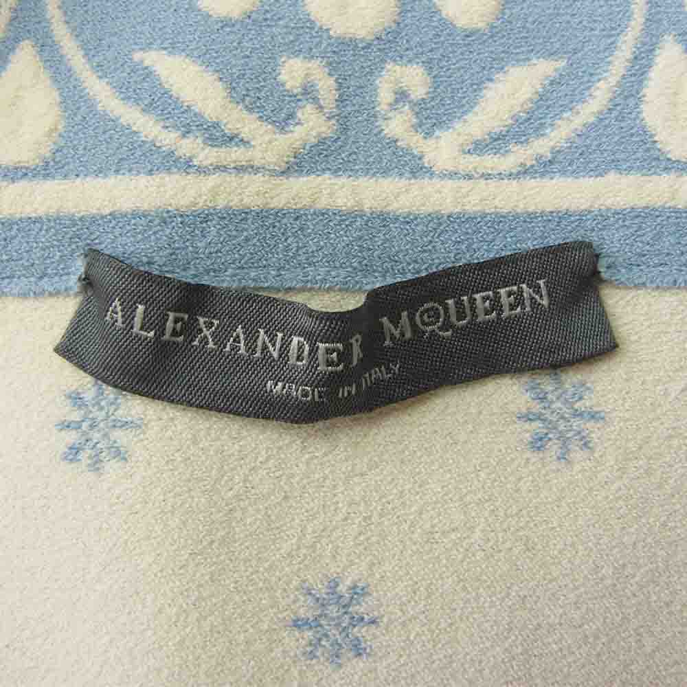 Alexander McQueen アレキサンダーマックイーン 461076 国内正規品 イタリア製 Off Shoulder Flared Jacquard Dress オフショルダー フレア ジャガード ドレス ライトブルー系 XS【中古】
