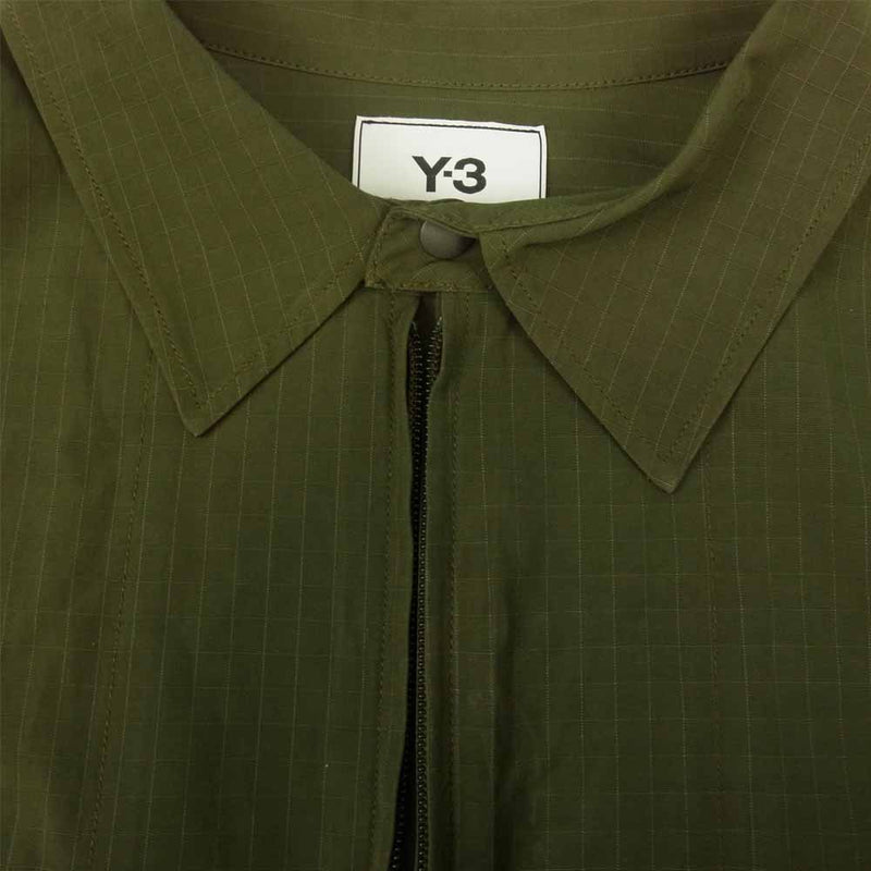 Yohji Yamamoto ヨウジヤマモト Y-3 ワイスリー GV4223 M CLASSIC LGT RIPSTOP OVER SHIRTS リップストップ オーバー シャツ カーキ系 L【中古】