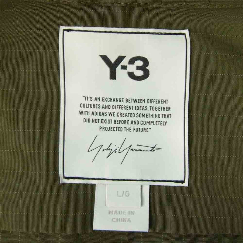 Yohji Yamamoto ヨウジヤマモト Y-3 ワイスリー GV4223 M CLASSIC LGT RIPSTOP OVER SHIRTS リップストップ オーバー シャツ カーキ系 L【中古】