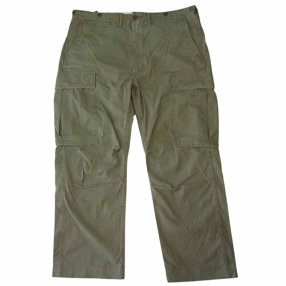 RRL ダブルアールエル 国内正規品 USED加工 ミリタリー カーゴ パンツ カーキ系 36【美品】【中古】