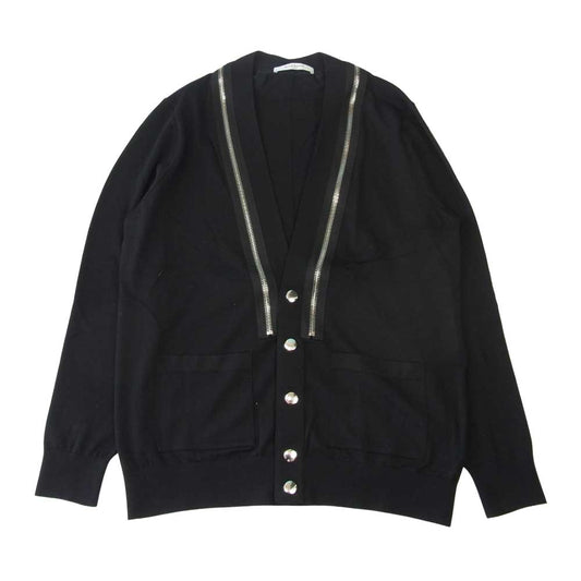 GIVENCHY ジバンシィ 17AW 17F 7803 532 ジバンシィジャパンタグ ファスナー スナップ ハイゲージウール カーディガン ブラック系 L【中古】