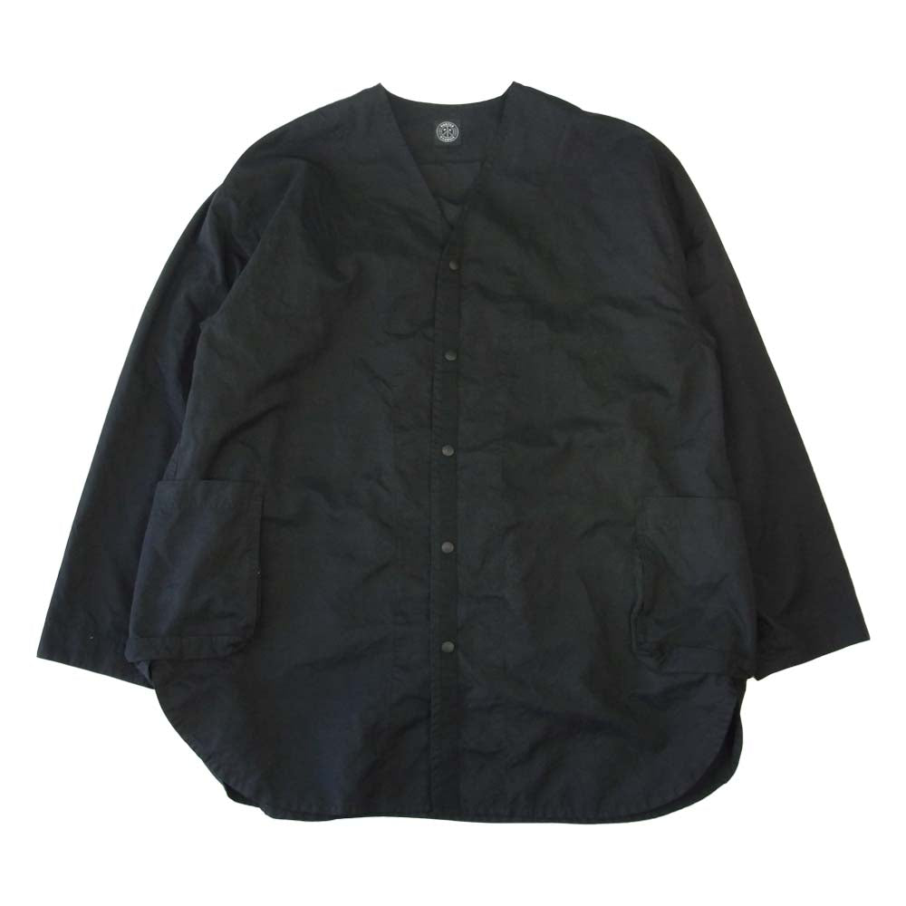 PORTER CLASSIC ポータークラシック 京都店限定 WEATHER CARDIGAN COAT ノーカラー ウェザー カーディガン コート ブラック系 M【中古】