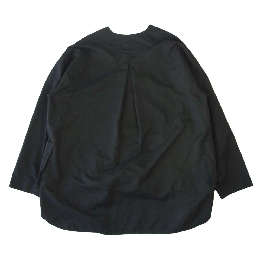PORTER CLASSIC ポータークラシック 京都店限定 WEATHER CARDIGAN COAT ノーカラー ウェザー カーディガン コート ブラック系 M【中古】
