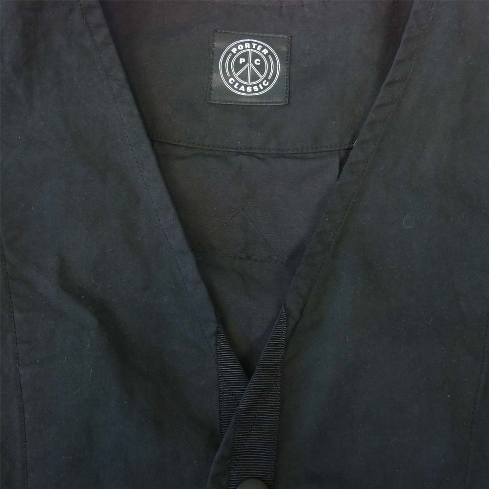 PORTER CLASSIC ポータークラシック 京都店限定 WEATHER CARDIGAN COAT ノーカラー ウェザー カーディガン コート ブラック系 M【中古】