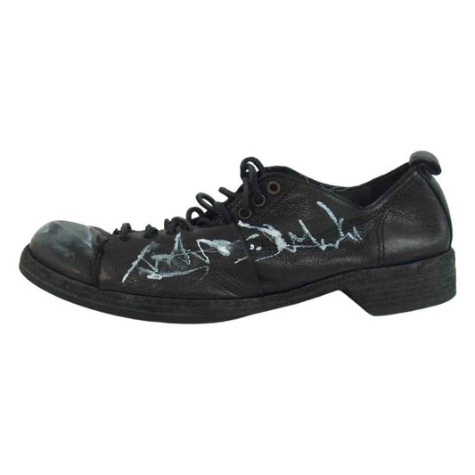 Yohji Yamamoto ヨウジヤマモト POUR HOMME プールオム 19AW HX-E01-761 Painted Leather Shoes ペイント レザー シューズ ブラック系 27【中古】
