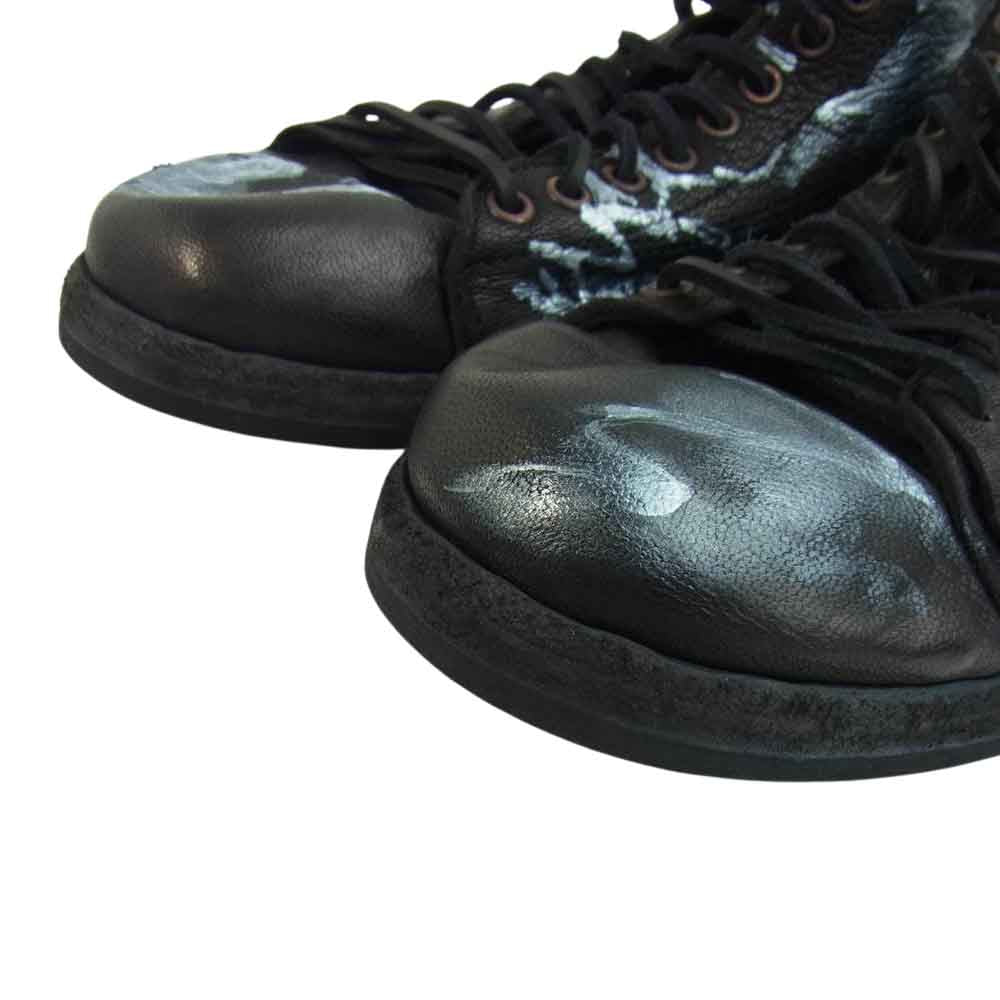 Yohji Yamamoto ヨウジヤマモト POUR HOMME プールオム 19AW HX-E01-761 Painted Leather Shoes ペイント レザー シューズ ブラック系 27【中古】
