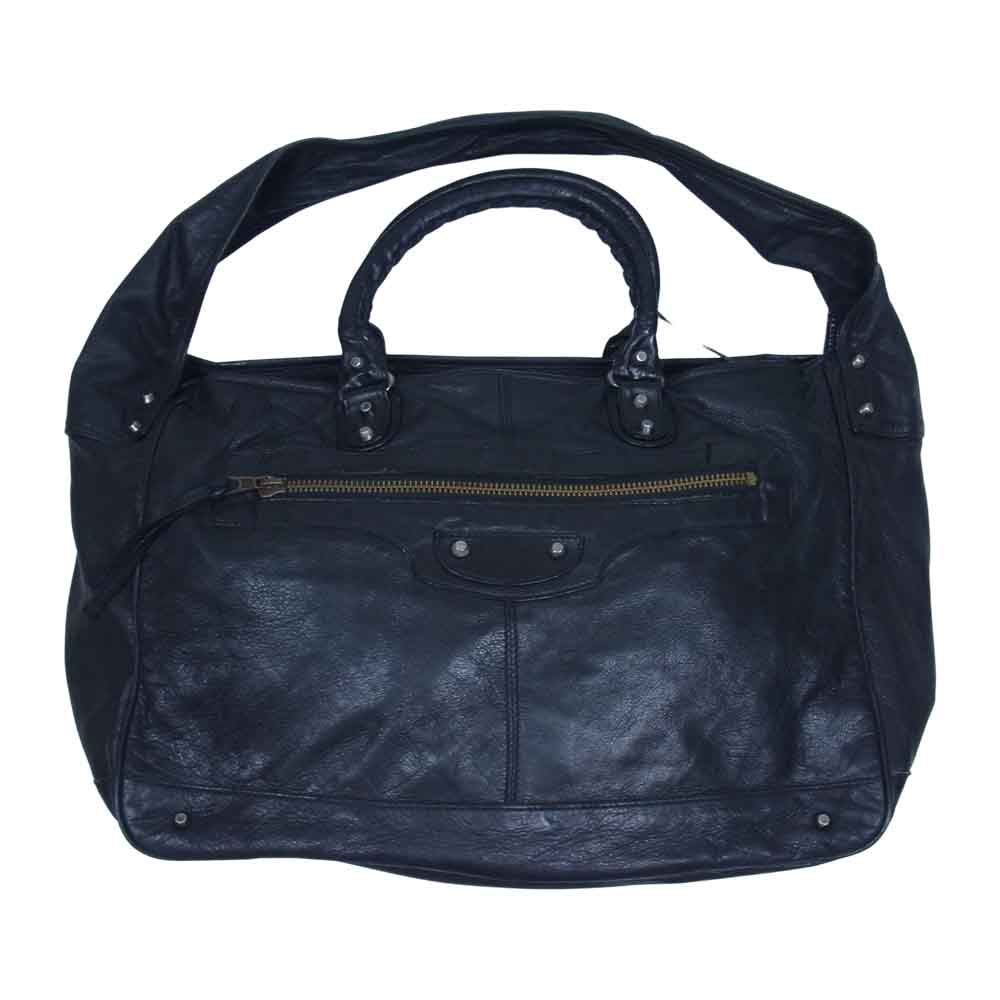 BALENCIAGA バレンシアガ 241479 1000 213048 2Way Shoulder Boston Bag レザー ボストン ショルダー バッグ ブラック系【中古】