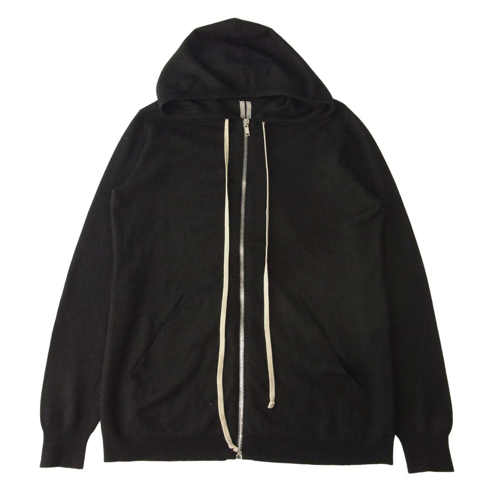 Rick Owens リックオウエンス RU19F4614-WSB 19AW Black Glitter Cashmere Hoodie カシミヤ100％ ニット ジップパーカー ブラック系 M【中古】