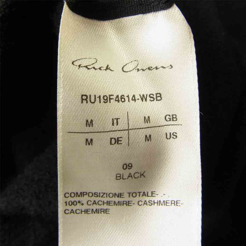Rick Owens リックオウエンス RU19F4614-WSB 19AW Black Glitter Cashmere Hoodie カシミヤ100％ ニット ジップパーカー ブラック系 M【中古】