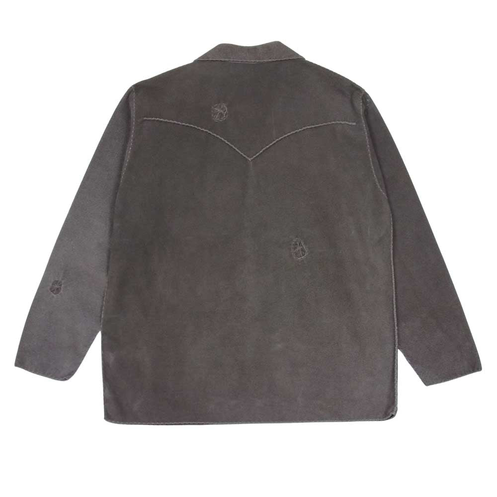 パムディートリッヒ 国内正規品 スターリングシルバーコンチョボタン ビーズ カウスエード レザージャケット ブラウン系 XXL【中古】
