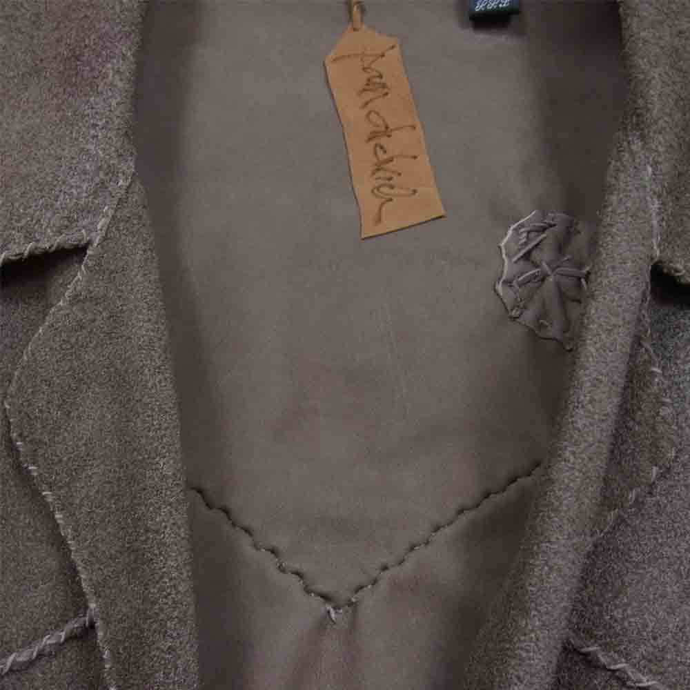 パムディートリッヒ 国内正規品 スターリングシルバーコンチョボタン ビーズ カウスエード レザージャケット ブラウン系 XXL【中古】